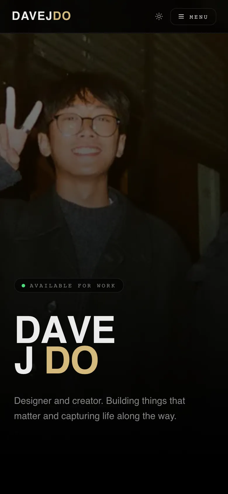 Dave J Do homepage on a phone