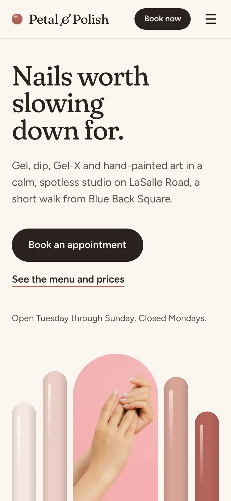 Petal & Polish, a site for a salon or studio